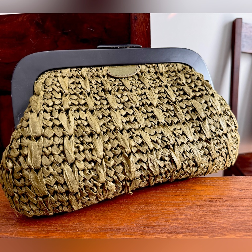 Banana Republic straw clutch